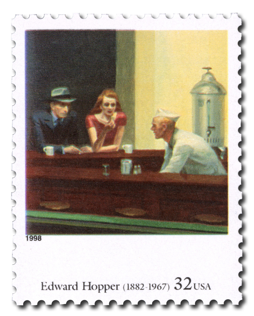 3236p - 1998 32c Four Centuries of American Art: Edward Hopper