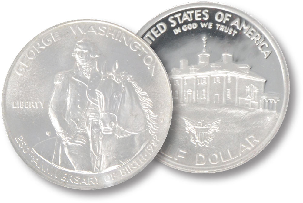 M12005 - 1982 Commemorative Silver Half Dollar, Uncirculated, George Washington - 250th Anniversary of Birth