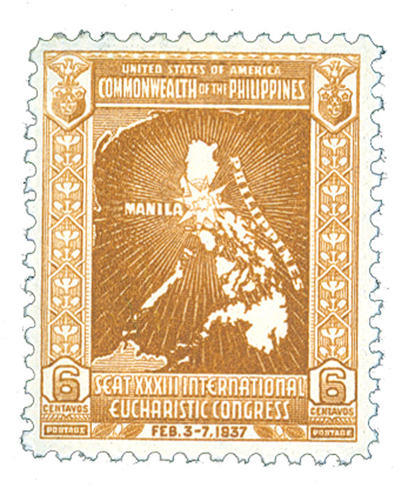 PH426 - 1937 6c Eucharistic Congress Issue, Light Brown, Commonwealth of the Philippines