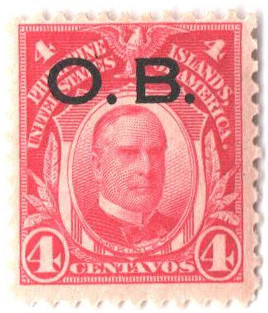 PHO6 - 1931 4c Philippine Islands Official Stamp, William McKinley, Carmine, Unwatermarked, Perf. 11, Black Overprint