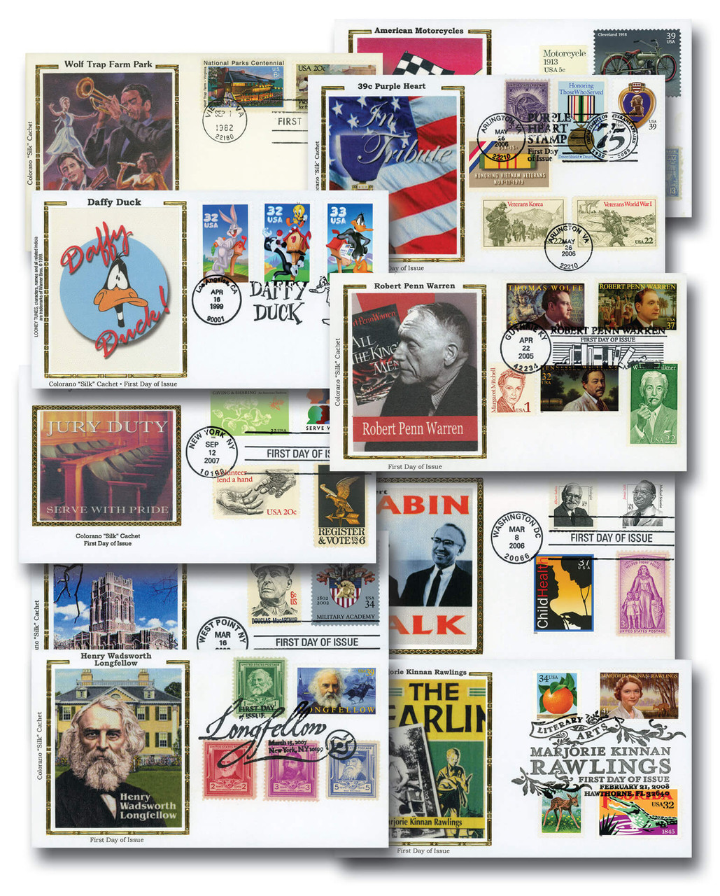 MCV528 - 10 Colorano Silk Combination First Day Covers - Mystic
