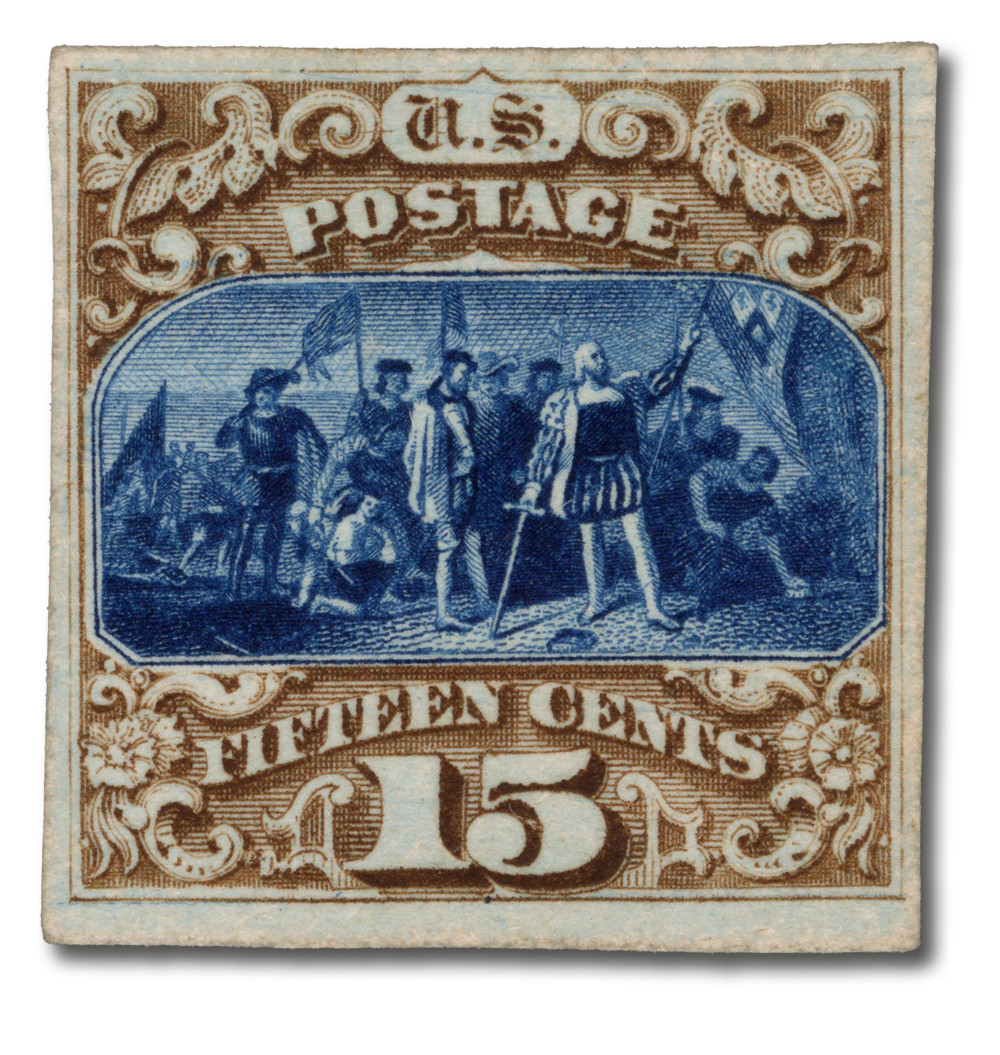 129P4 - 1869 15c Landing of Columbus, Brown & Blue, Type III