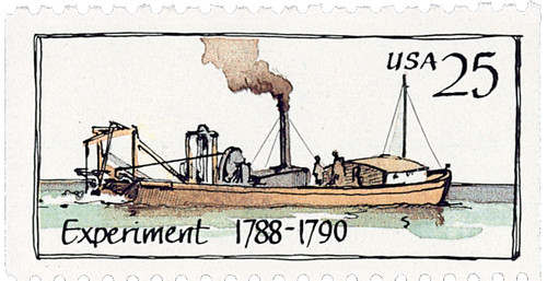 2405 - 1989 25c Steamboats: Experiment 1788-1790