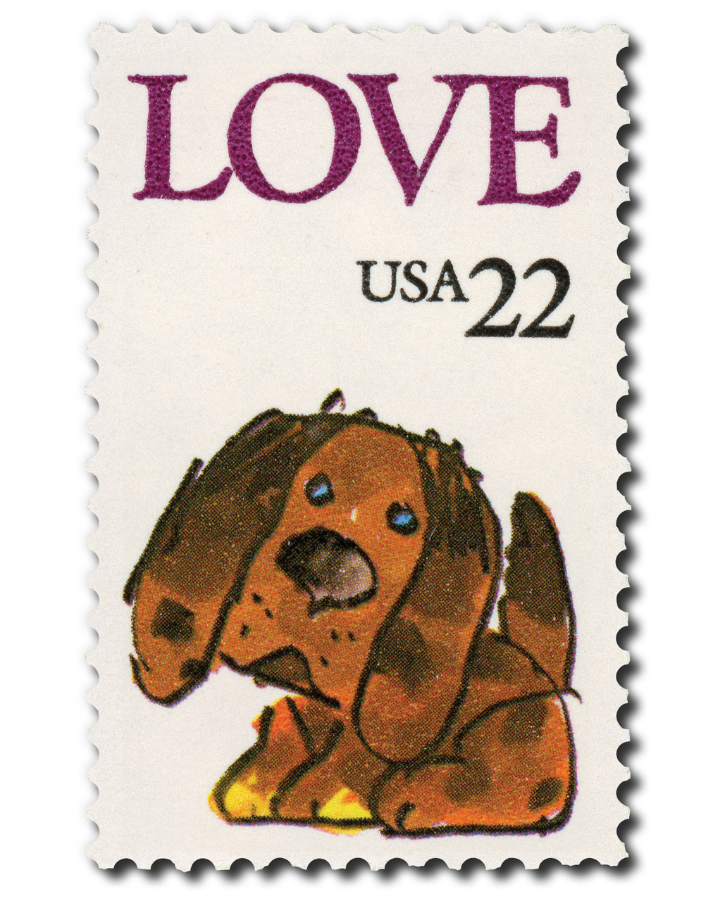 2202 - 1986 22c Love Series: Puppy - Mystic Stamp Company
