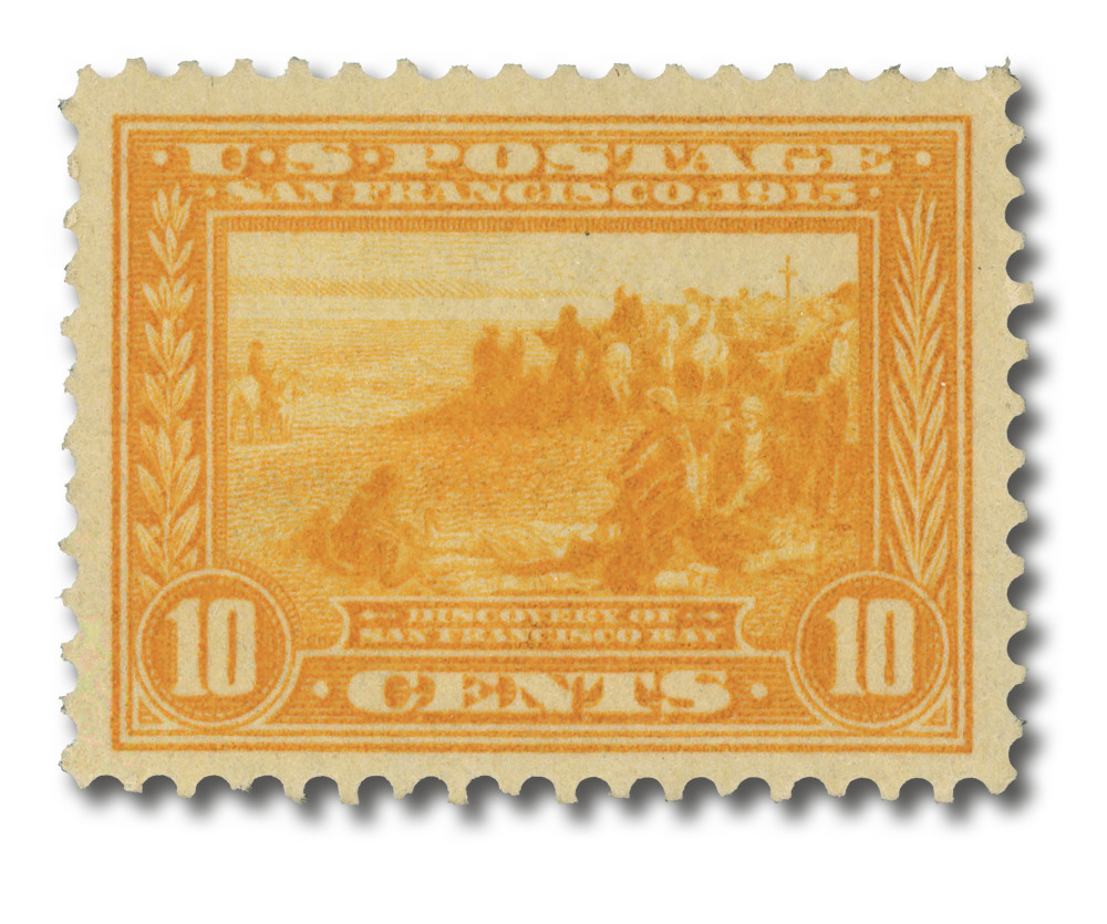 400 - 1913 10c Discovery of San Francisco Bay, Orange Yellow, Perf