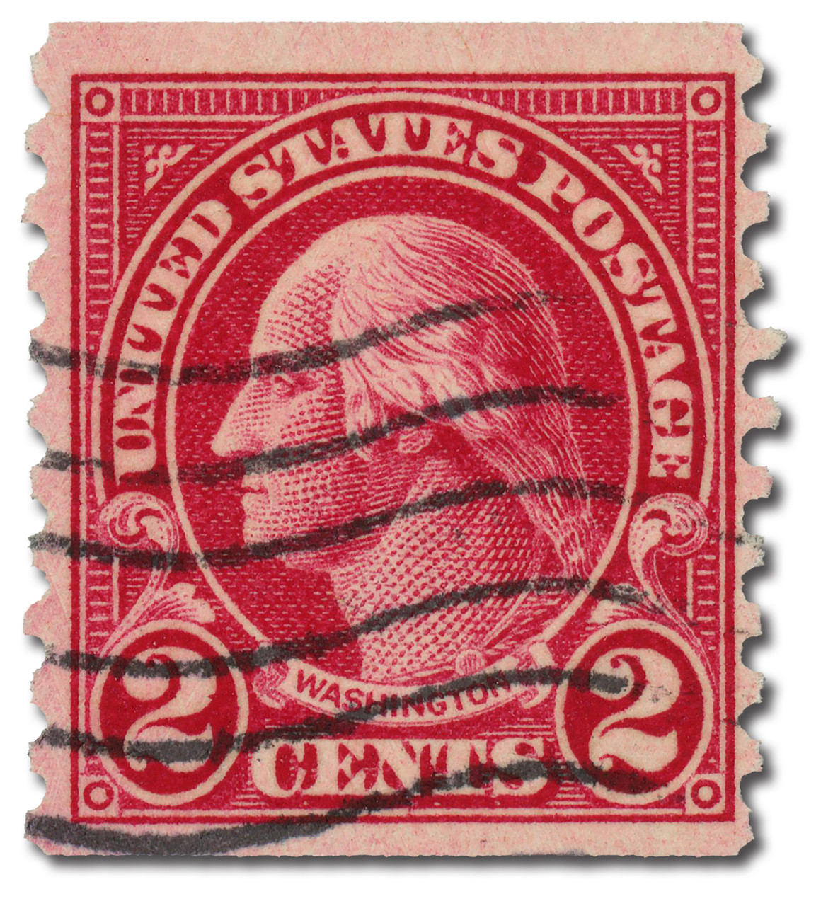 599A - 1929 2c Washington, Carmine, Type II, Perf. 10 Vertically