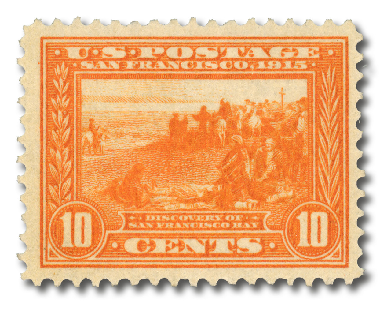 400A - 1913 10c Discovery of San Francisco Bay, Orange, Perf. 12