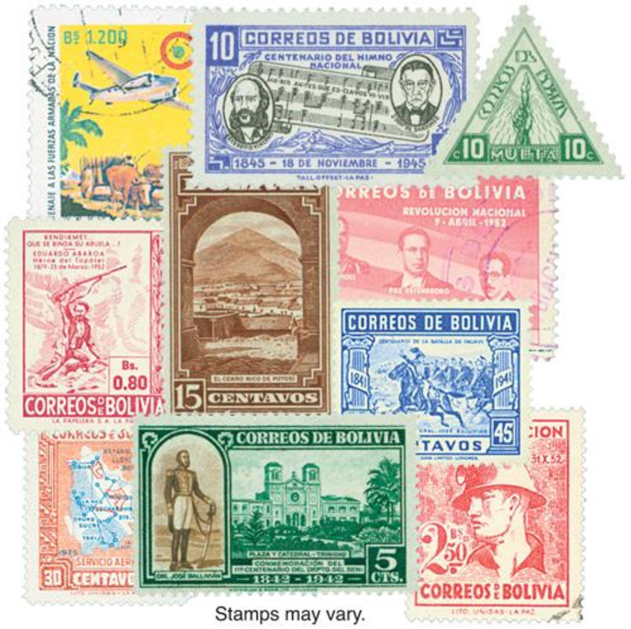 MP1245 - Bolivia, 100 Different Stamps