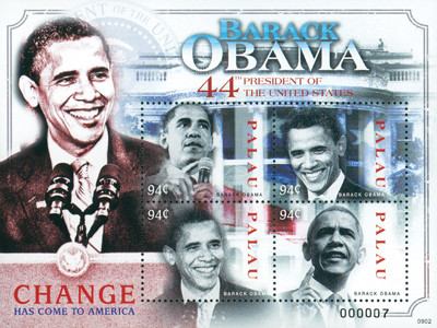 M10359 - 2009 Palau President Obama 4v M