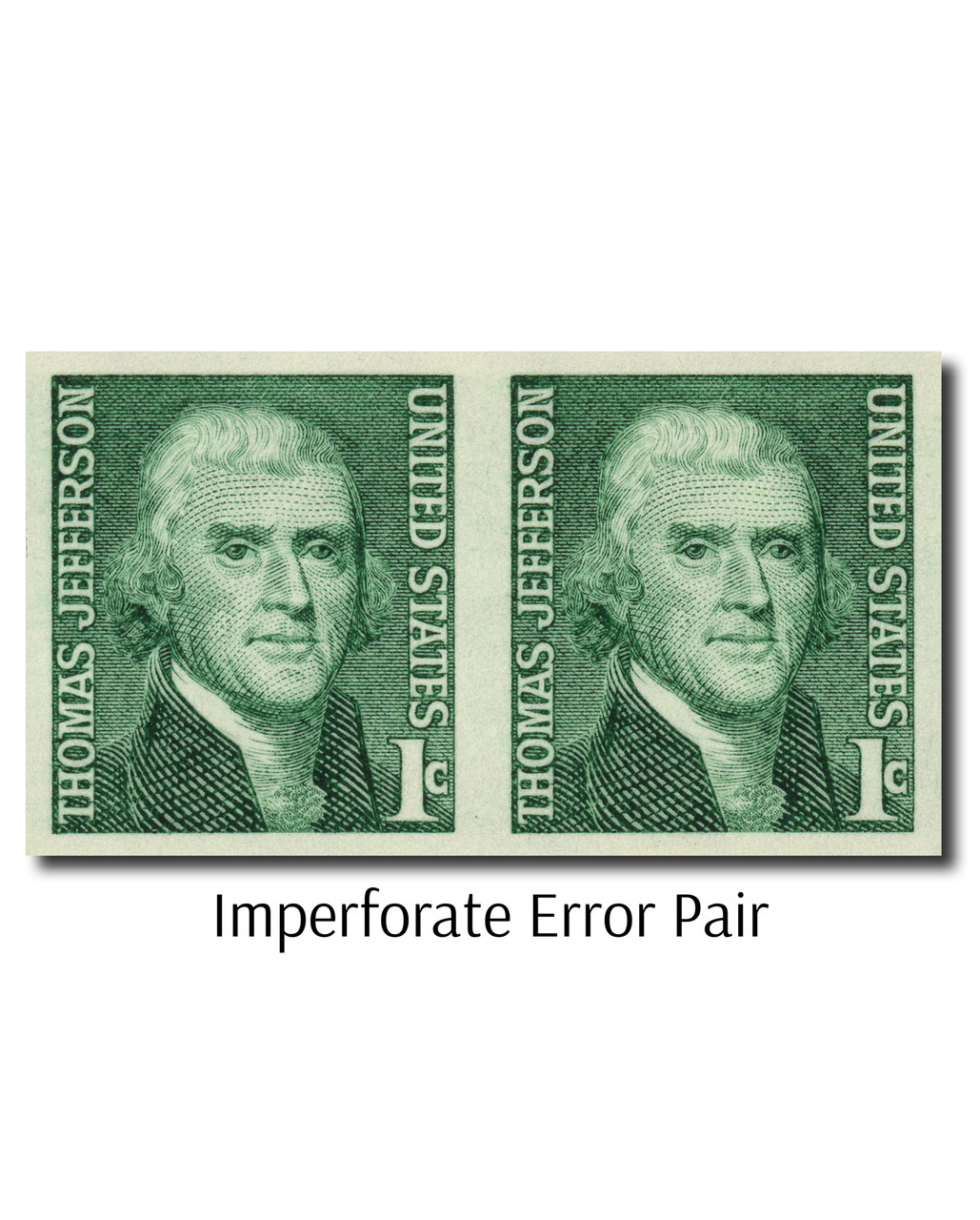1299b - 1968 1c Prominent Americans: Thomas Jefferson, Imperf