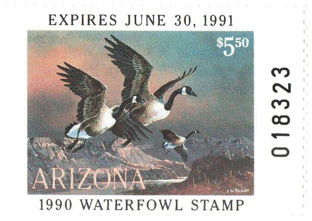 SDAZ4 - 1990 Arizona State Duck Stamp