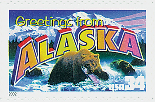 3562 - 2002 34c Greetings From America: Alaska
