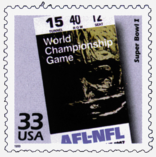 3188l - 1999 33c Celebrate the Century - 1960s: Super Bowl I