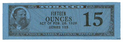 TF1119 - 1955, 15oz Tobacco Stamps - Series 125