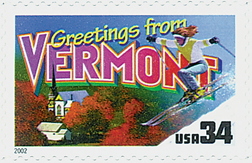 3605 - 2002 34c Greetings From America: Vermont