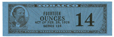 TF1118 - 1955, 14oz Tobacco Stamps - Series 125