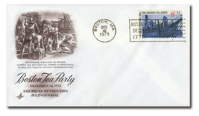 AC166 - Special Event Cover, Boston Tea Party, with #1480, America's Bicentennial