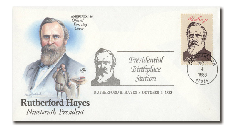 AC512 - 1986 Special Event Cover Commemorating Rutherford Hayes' Birthday (#2218a)