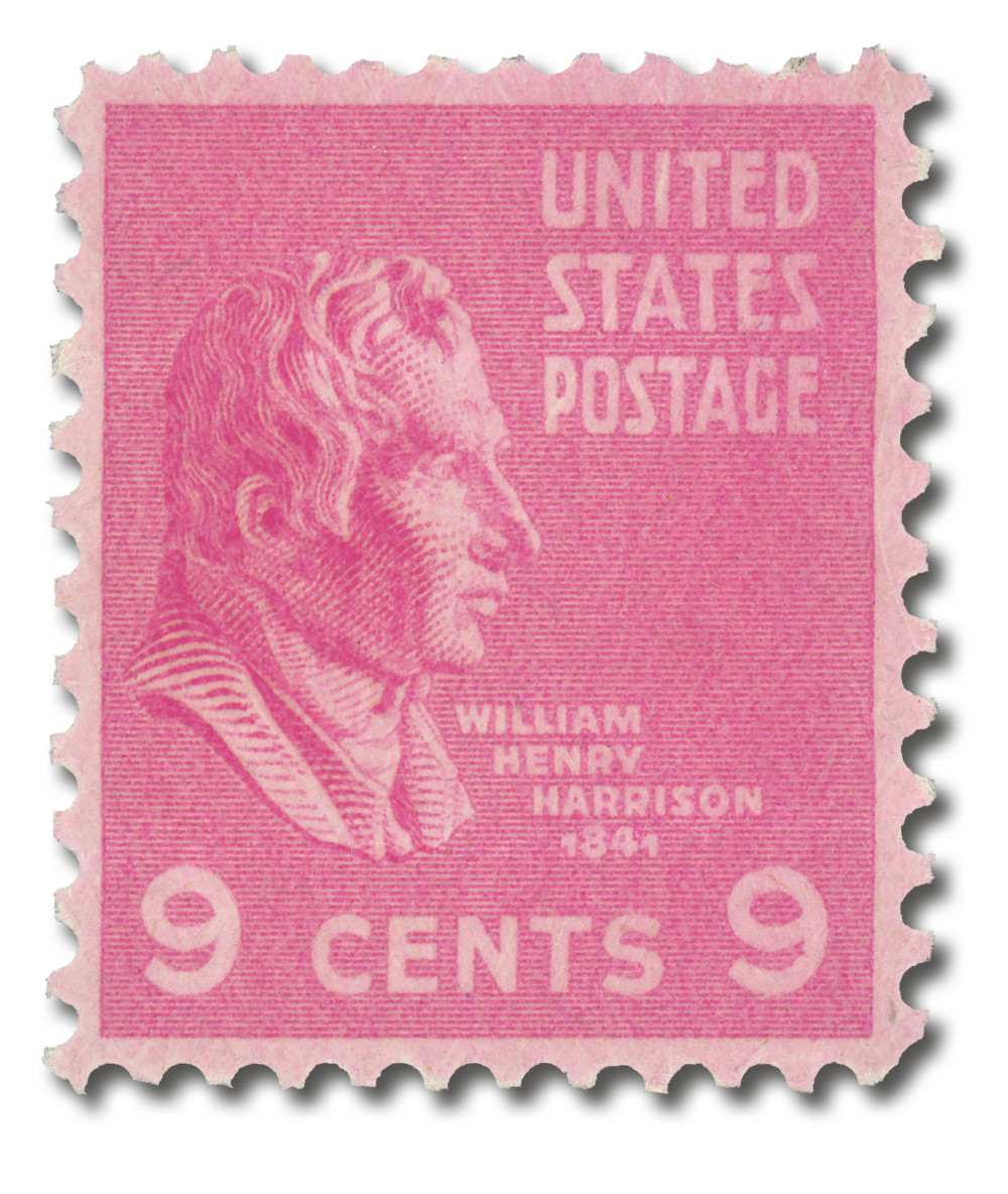 814 - 1938 9c William Henry Harrison, Rose Pink