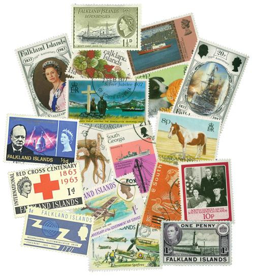 MP1409 - Falkland Islands & Dependencies, 400 Different Stamps
