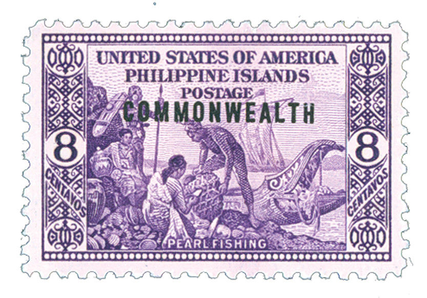 PH436 - 1939 8c Pearl Fishing, Violet, Commonwealth Overprint in Black