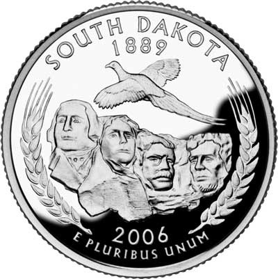 CNSD25D - 2006 South Dakota State Quarter, D Mint - Mystic Stamp