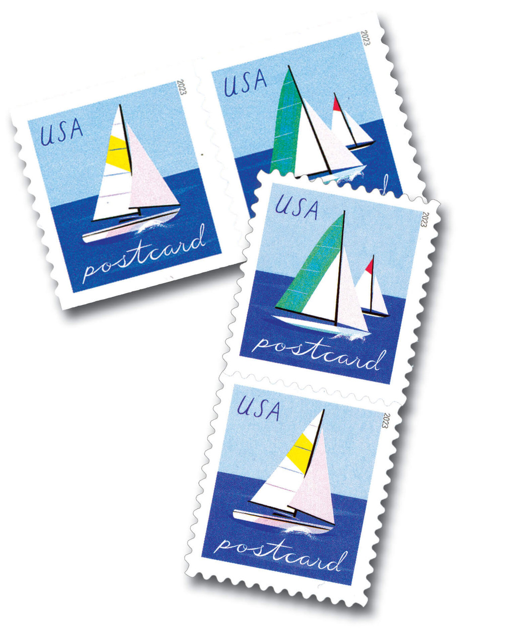 5747-50 - 2023 48c Sailboats, Coil & Sheet, Post Card Rate