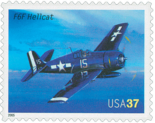 3918 - 2005 37c Advances in Aviation: Grumman F6F Hellcat - Mystic