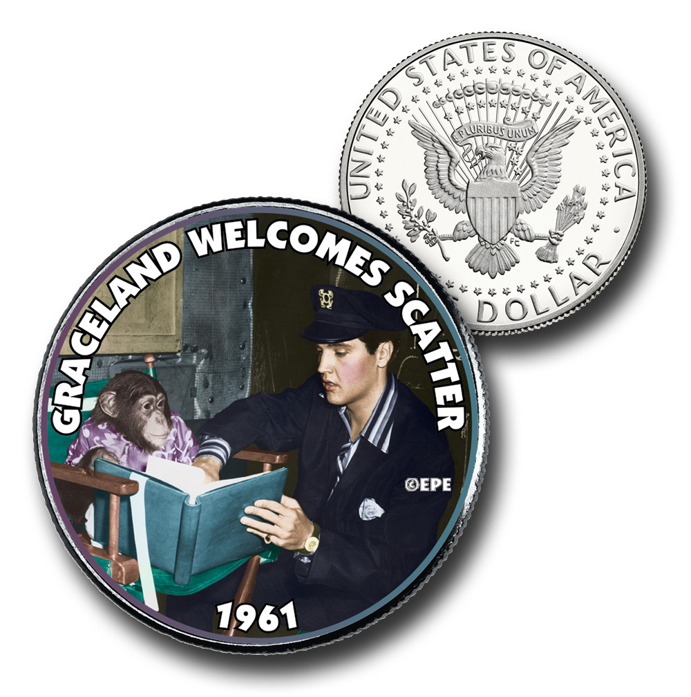 CNS1069 - Elvis Presley "Graceland Welcomes Scatter" US Half Dollar Commemorative Coin