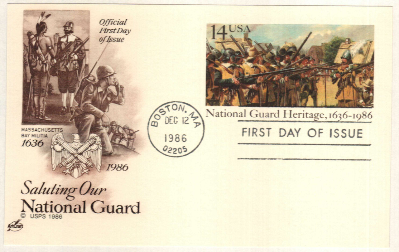 UX114 - 1986 14c Postal Card - National Guard