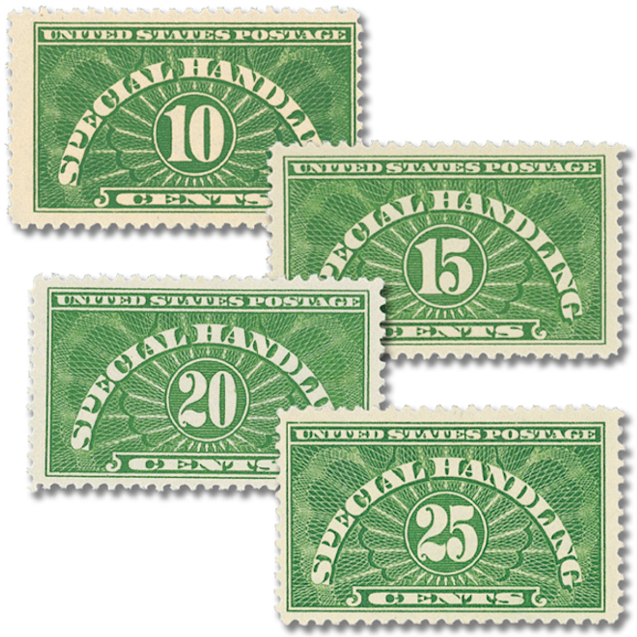 QE1-4 - 1925-55 Special Handling Stamps, Set of First 4