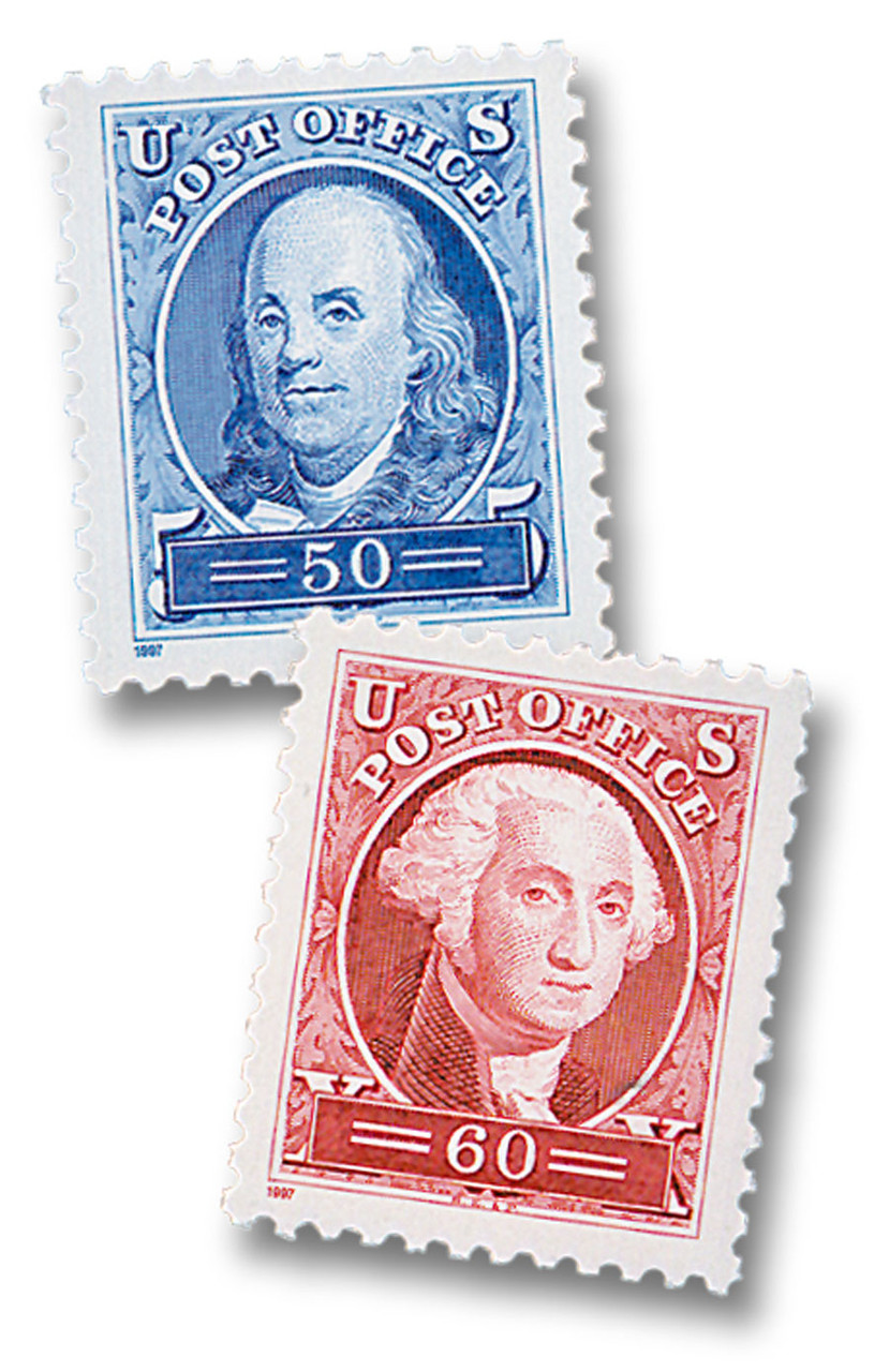 3139a-40a - 1997 50c Pacific '97: Benjamin Franklin & George Washington, single stamps