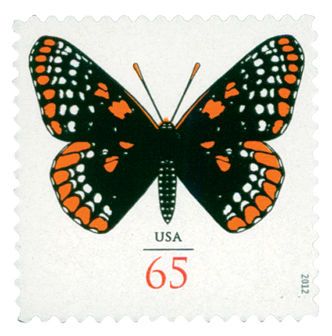 4603 - 2012 65c Baltimore Checkerspot Butterfly