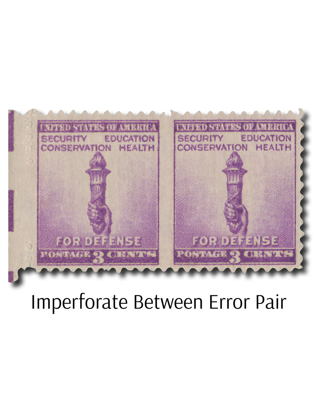 901a - 1940 3c Torch of Enlightenment, Bright Violet, Horizontal