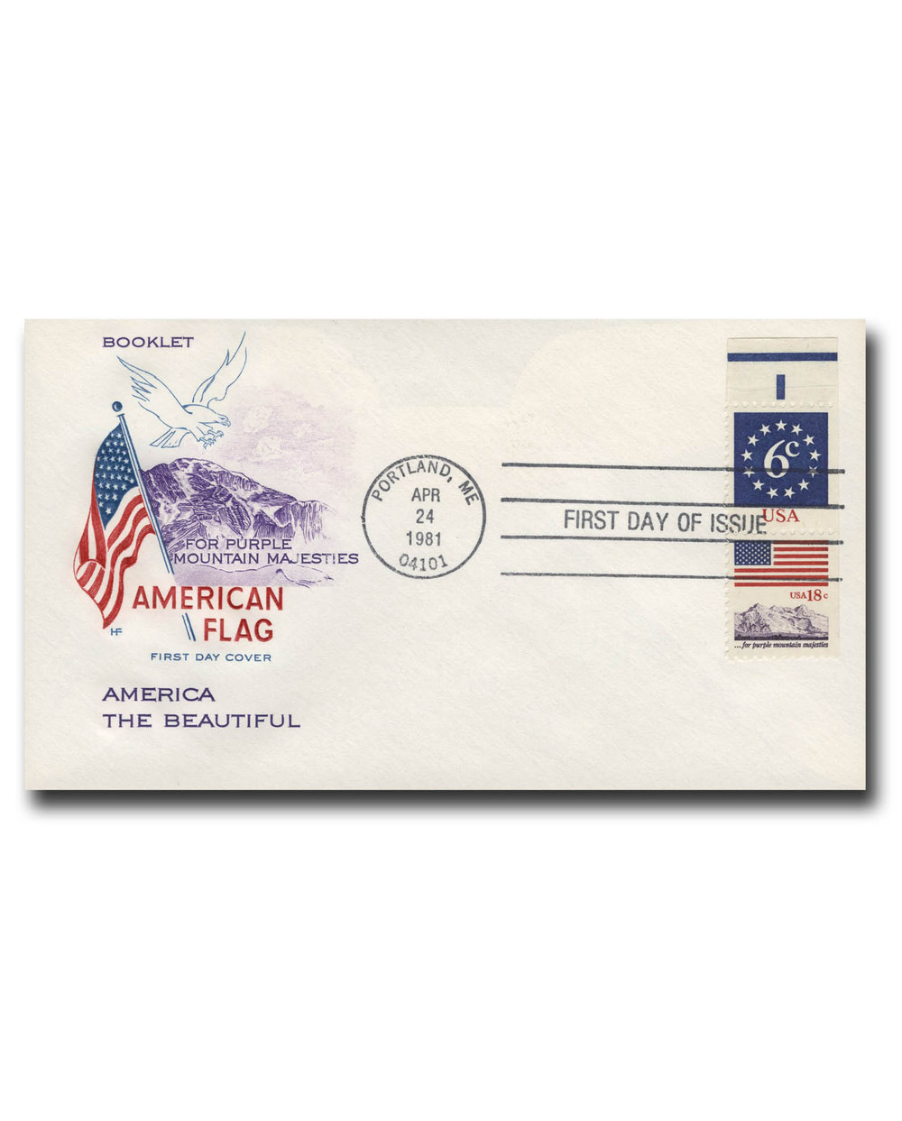 1893c - 1981 6c & 18c Flag & Anthem, First Day Cover
