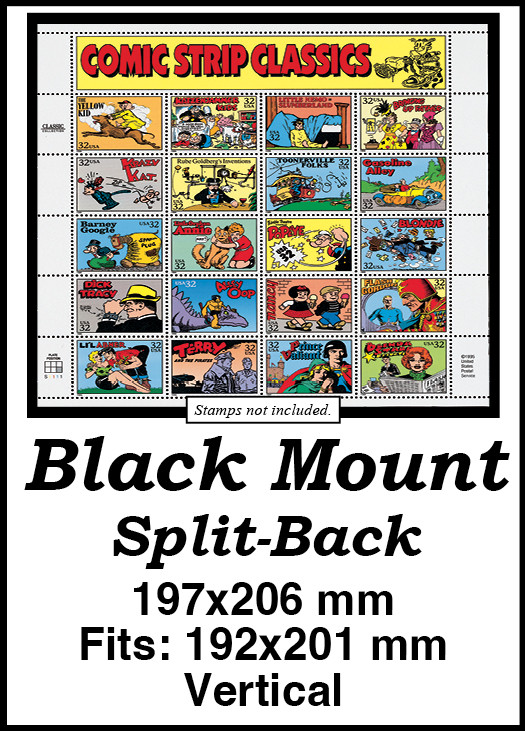 MM718 - 197x206mm 5 Vertical Black Split-Back Mounts