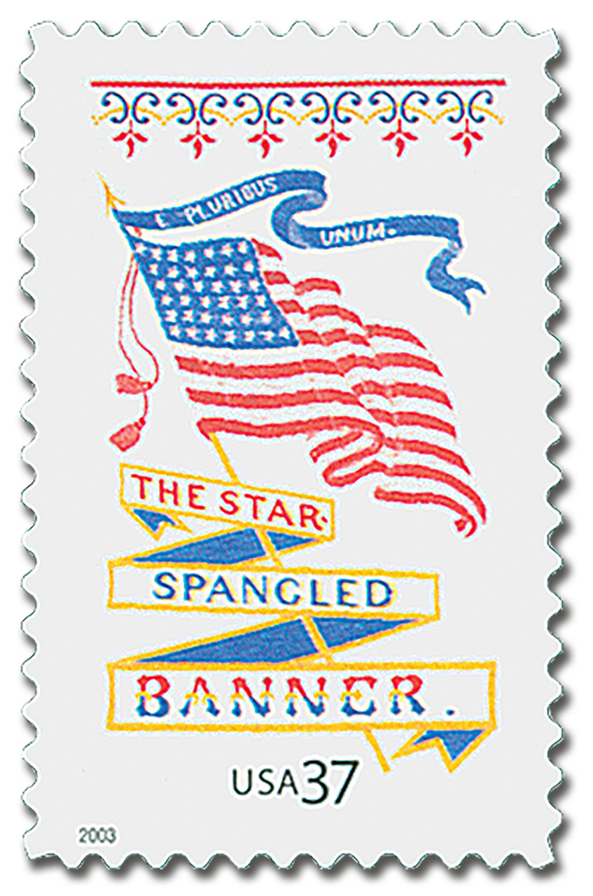 3778 - 2003 37c Patriotic Flags: Silk Bookmark, The Star Spangled Banner