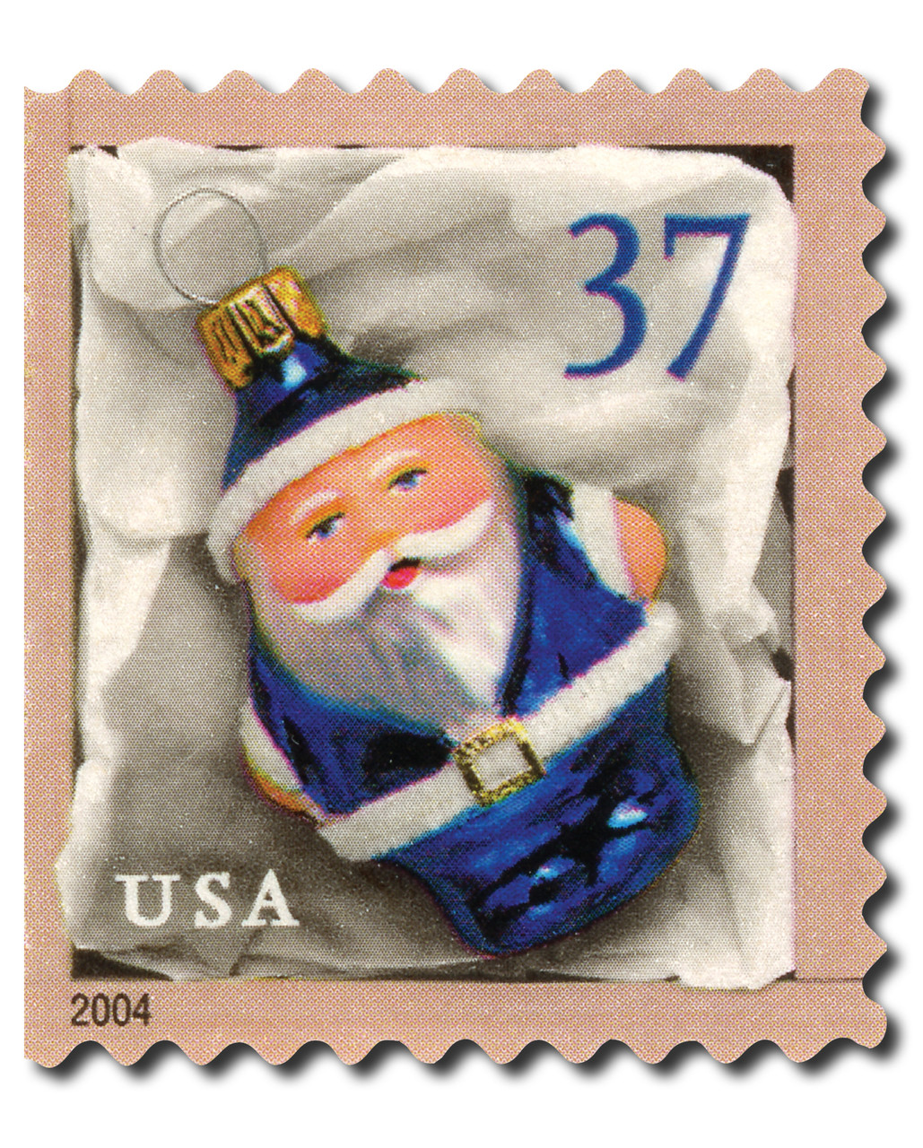 3889 - 2004 37c Contemporary Christmas: Blue Santa Ornament, vending booklet