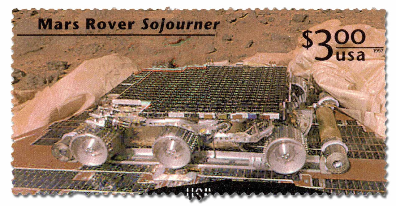 米国切手　MARS PATHFINDER 1997 3178a - 1997 $3 Mars Pathfinder, Stamp from the Souvenir Sheet