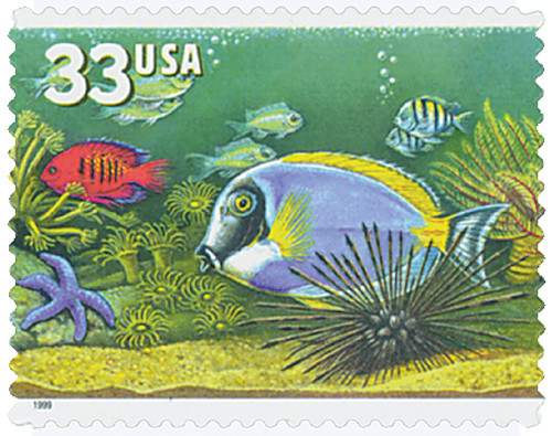 3319 - 1999 33c Aquarium Fish: Red & Blue Fish