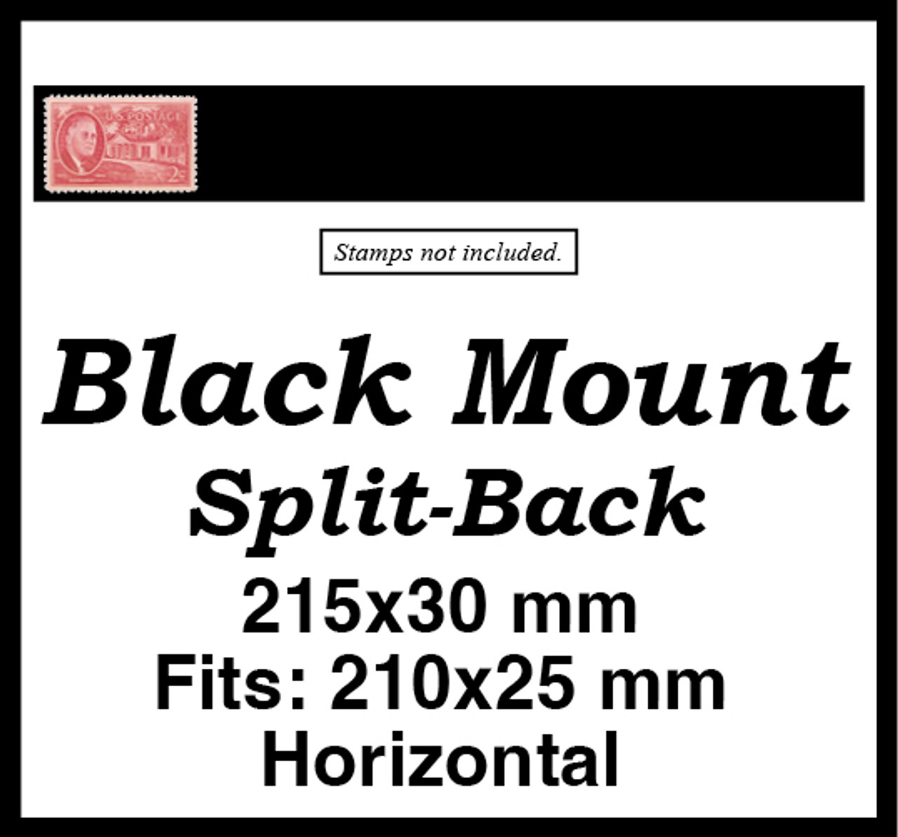 MM636 - 215x30mm 25 Horizontal Strip Black Split-Back Mounts