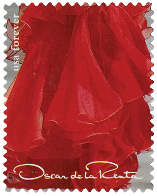 5173e - 2017 First-Class Forever Stamp - Oscar de la Renta: Red Dress