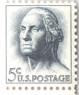 1213b - 1962 5c George Washington, Tagged