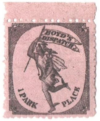 20L47 - 1880 1c Boyd's Dispatch, Black on Lavender Paper, Type I, Perf ...