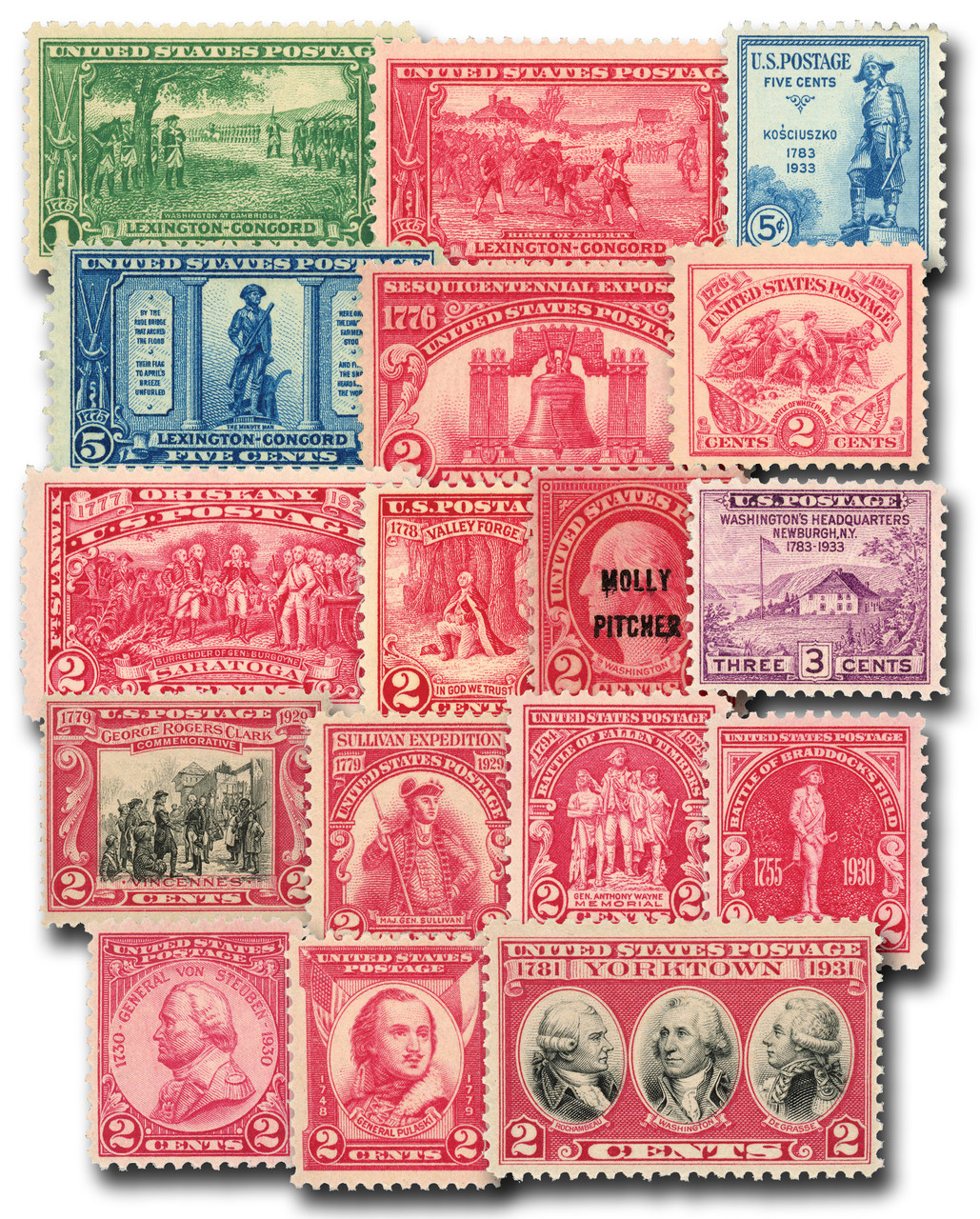 TRIAL POSTAGE STAMPS コレクション 617//734 - 1925-33 American Revolution Sesquicentennial, Set