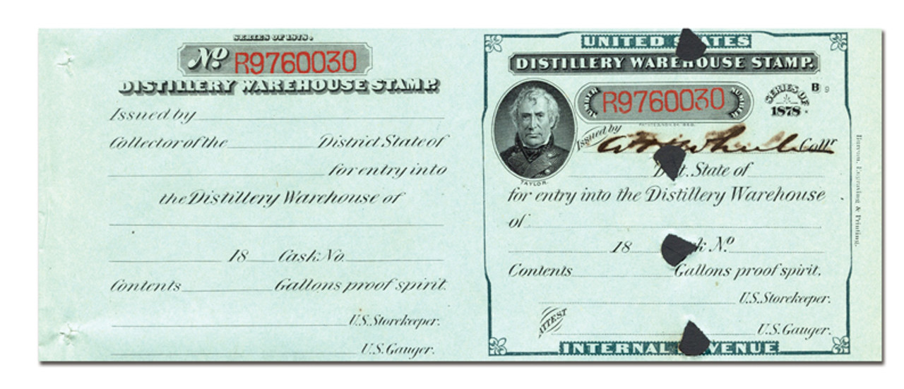 MUS017a - 1878 Distillery Warehouse Stamp