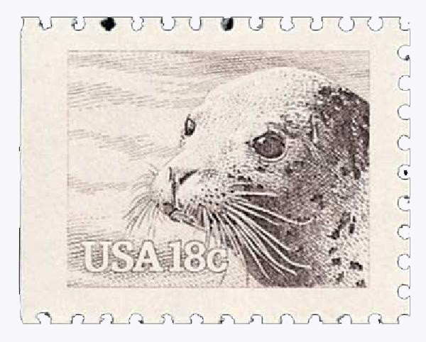 1882 - 1981 18c Wildlife of America: Harbor Seal - Mystic Stamp