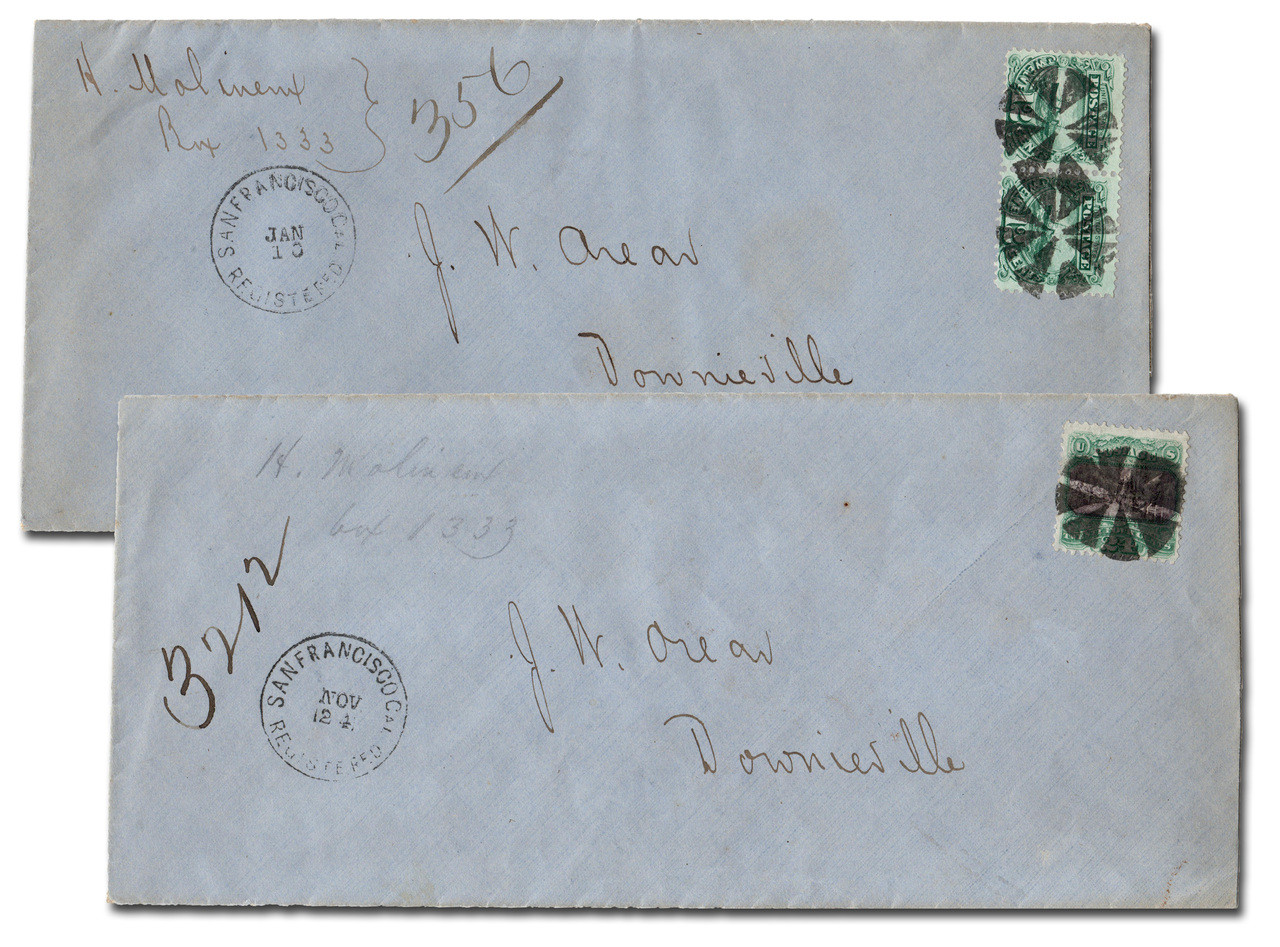 117,120 - 1869 Issue 24c Single (Scott #120) & 12c Pair (Scott