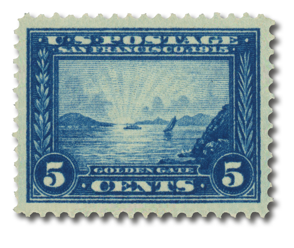 399 - 1913 5c Golden Gate, Blue, Perf. 12 - Mystic Stamp Company