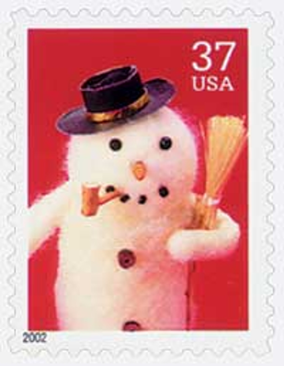 3678 - 2002 37c Contemporary Christmas: Snowman with Cork Pipe
